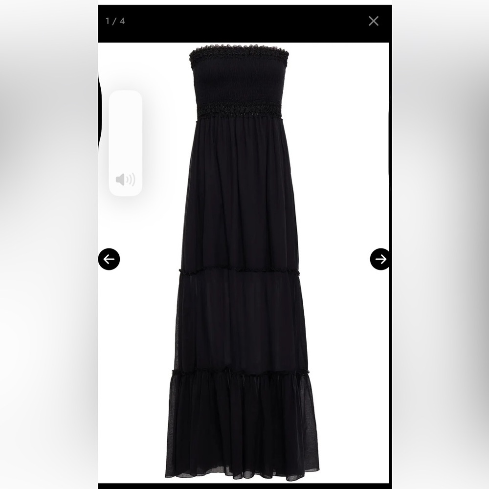 CHARO RUIZ IBIZA 
Strapless Tiered Shirred Cotton-Blend Voile Maxi Dress